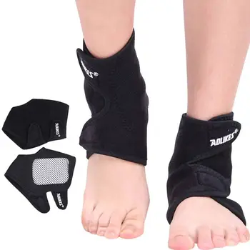 1 пара спортивных самонагревающихся опор для голеностопного сустава, регулируемый Турмалиновый магнитный бандаж для голеностопного сустава, компрессионные ремни для ног для облегчения боли, черный