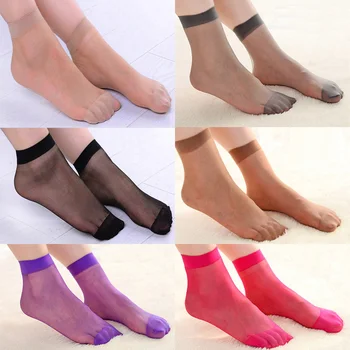 10 пар женских однотонных ультратонких эластичных прозрачных коротких носков до щиколотки WOMJL0027