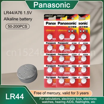 100% Panasonic оригинальные LR44 A76 LR 44 AG13 LR1154 SR1154 SR44 SR44SW SR44W 1,5 В Щелочные Батарейки Для Игрушечных Часов-Калькуляторов