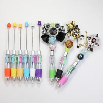 100 шт. многоцветных ручек с бисером, пластиковых шариковых ручек с бисером, Подарочная рекламная ручка, маркер для школьных канцелярских принадлежностей