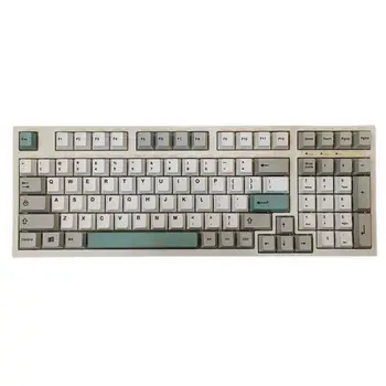 134 Ключа/набор 9009 Ретро Серо-белых колпачков для клавиш сублимацией красителя PBT для механической клавиатуры MX Switch