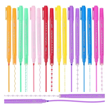 16 шт., маркеры с двумя наконечниками, набор ручек с 8 различными изгибами для раскрашивания, для детей