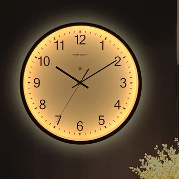 2023 Креативные продукты Голосовое управление Умный датчик Светодиодные люминесцентные металлические настенные часы Sun Простые креативные домашние часы Настенные часы