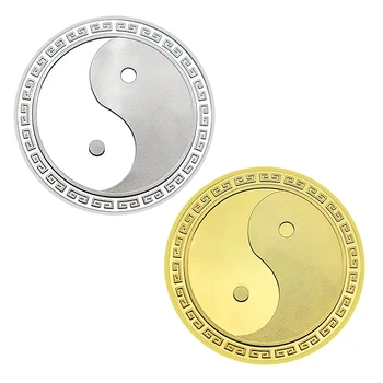 2шт. Медаль из коллекции золота и монет с драконами и Фениксом, художественные украшения Тай Цзи, подарки, украшения