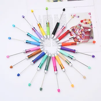 30шт Бизнес-четырехцветная ручка для заправки бисером, милые шариковые ручки с бисером, подарок ручной работы, красочная подарочная шариковая ручка для письма