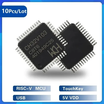 32-разрядный универсальный улучшенный микроконтроллер RISC-V CH32V103, USB, сенсорная клавиша, 3,3 В/5 В VDD, 10 шт./лот