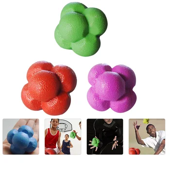 3шт Шестиугольных Реакционных мячей для фитнеса, гибкие Мячи, прочный мяч для фитнеса для дома