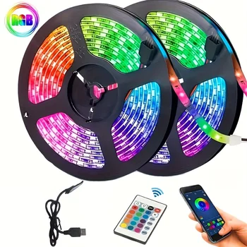 5-Метровый Светодиодный Светильник С RGB 5050 Изменяющим Цвет Светом Bluetooth Fashion Smart Light Remote Control Night Light Decoration