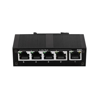 5-Портовый Сетевой Коммутатор 100 Мбит/с Ethernet Промышленного класса Коммутатор Неуправляемого Рельсового Типа Промышленный Сетевой Разветвитель EU Plug