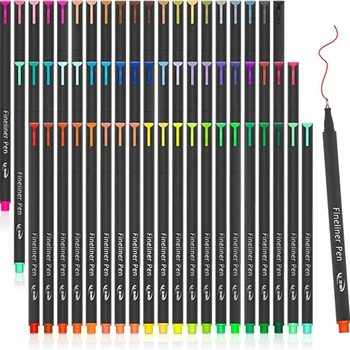 60 Цветов фломастеров Fineliner 0,4 мм Micron Liner Ручки Fineliner для рисования металлическим маркером Набор цветных маркеров для эскизов