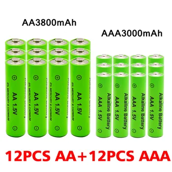AA + AAA Аккумуляторная Батарея AA 1.5V 3800mAh/1.5V AAA 3000mah Щелочная Батарея Фонарик Игрушки Часы MP3-Плеер Замена Ni-Mh батареи