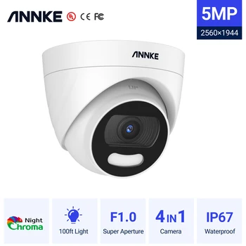 ANNKE 5MP Super HD Color Night Vision Turret Security Camera IP67 Всепогодная Проводная Камера Видеонаблюдения В помещении/на открытом воздухе