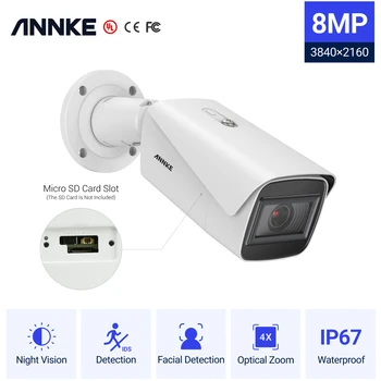 ANNKE C800 Zoom 4K Ultra HD PoE IP-Камера Безопасности Bullet с Искусственным Интеллектом Распознавания Лиц Ночного Видения H.265 + Кодирование ONVIF PoE Камеры