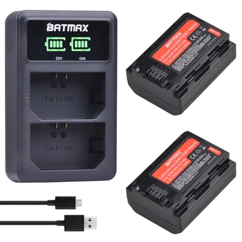 Batmax 2650 мАч NP-FZ100 FZ100 Батарея + светодиодный Двойной USB Зарядное устройство для Sony Alpha 9 A9 9R A9R, a7c, a7 iii, a7R iii, a7R IV, a9, A6600, BC-QZ1