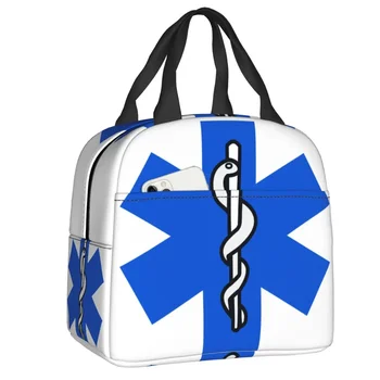 Emt Star Of Life, изолированные сумки для ланча, женщины, фельдшер, врач скорой помощи, термоохладитель, коробка для бенто, дети, школьники