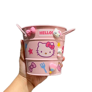 Kawaii Hello Kitty Kuromi Cinnamoroll Sanrio Контейнер Для Ручек Картонная Коробка Аниме Мелодия Настольное Ведро Для Хранения Туалетных Принадлежностей Коробка Для Хранения Кистей