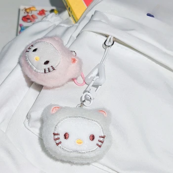 Kawaii Sanrio Hello Kitty Вышитая Плюшевая Кукла Брелок Милая Девочка Мультфильм KTM Рюкзак Подвеска Украшение Праздничный подарок Игрушки