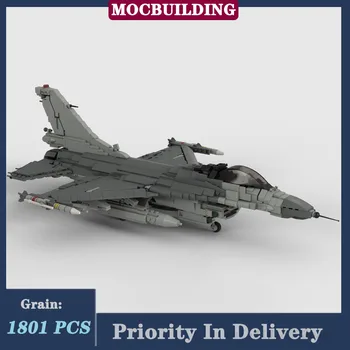 MOC City Боевая модель Строительный блок F-16 Военный самолет Коллекция игрушек для мальчиков Подарки
