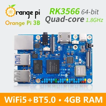 Orange Pi 3B 4 ГБ ОПЕРАТИВНОЙ ПАМЯТИ Rockchip RK3566 Мини-ПК Четырехъядерный 64-разрядный WiFi + BLE Гигабитный Под управлением Android Linux OpenHarmony OS SBC Одноплатный