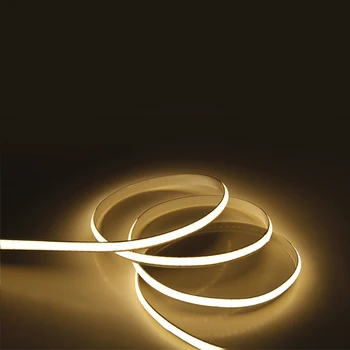 SHINE LED COB Strip Light 320 светодиодов / м 5 В 12 В 24 В 8 мм Гибкая световая лента теплого натурального холодного белого цвета для украшения комнаты
