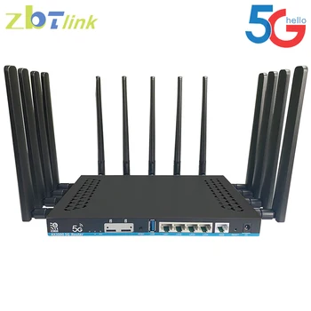 Zbtlink 5G Маршрутизатор с двумя SIM-картами 2 * SIM 3000 Мбит/с WIFI Openwrt Wifi6 DDR4 1 ГБ 4 * LAN USB3.0 2,4 g 5 ггц 4T4R Антенна для 256 пользователей