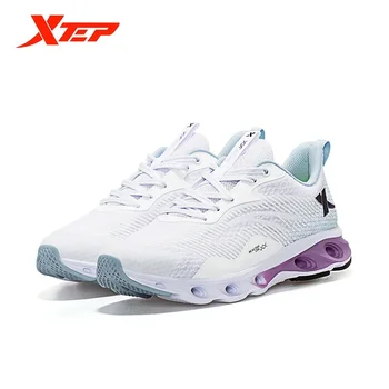 Амортизирующие вращающиеся кроссовки для бега Xtep 7-го поколения для девочек, осенняя новая амортизирующая спортивная обувь для девочек.