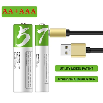 Батарейки типа АА + ААА USB аккумуляторная батарея Литиевая батарея Игрушечная аккумуляторная батарея большой емкости Мышь для дистанционного управления батарейка типа ааа