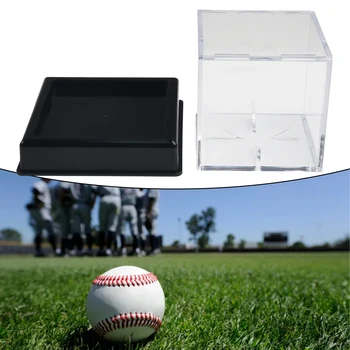 Бейсбольная витрина Прозрачная Бейсбольная коробка Держатель мяча Куб Акриловая Бейсбольная коробка Прозрачный держатель мяча для бейсбольной коробки