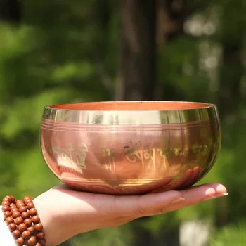 Большая Непальская поющая чаша ручной работы из латуни, тибетские чаши для медитации, исцеляющий звук, буддизм, Тибетская поющая чаша, украшения для дома, подарок