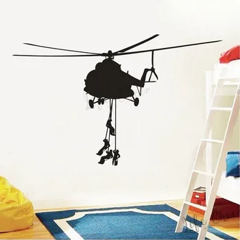Вертолеты Солдаты Виниловые Наклейки На Стены Helicopters Force Soldier Наклейка На Стену Украшение Дома Настенная Роспись Спецназа Искусство