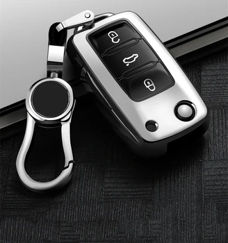 Высокое качество PC + TPU чехол для ключей Чехол для ключей защитный чехол держатель для VW Polo Bora Beetle Tiguan Passat Golf для Skoda