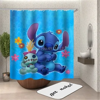 Высококачественные занавески для душа из ткани с красивым рисунком Disney 3D, водонепроницаемые изделия для декора ванной комнаты с крючками