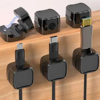 Гибкие магнитные кабельные зажимы: Регулируемые держатели шнура для прокладки кабелей и проводов под столом