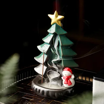 Горелка для благовоний с обратным потоком Рождественской елки Европейской серии, Подставка для просмотра Рождества, Подставка для ароматерапии - Йога, Психологическая Лечебная Горелка