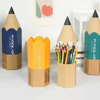 Держатель для ручки художника, настольный держатель для ручки, вместительный Держатель для ручки в форме карандаша с пылезащитной крышкой, идеальный органайзер для студенческих аудиторий
