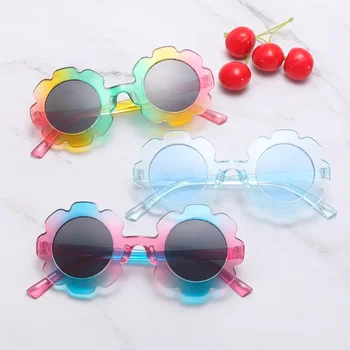 Детские солнцезащитные очки Для мальчиков и девочек, модные забавные солнцезащитные очки с затенением, фото, супер милая круглая оправа для очков