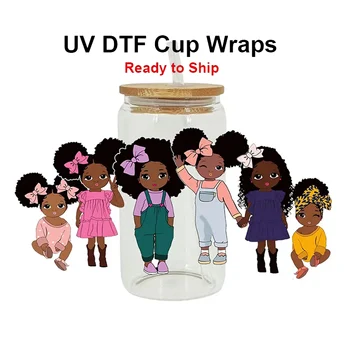 Дизайн упаковки для кружек с УФ-покрытием DTF для кофейных чашек 16 унций, стеклянные стаканы Libbey, бутылки с этикетками, Оптовая Продажа с фабрики