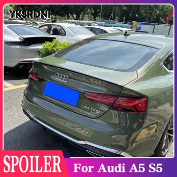 Для Audi A5 S5 2017-2023 Спойлер заднего багажника автомобиля Высококачественный Материал ABS Цвет грунтовки Украшение заднего крыла автомобиля