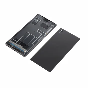 Для Sony Z5 Корпус Рамка Чехол + Задняя крышка со стеклянным аккумулятором + клей-наклейка 3 М + заглушка для пыли (версия с одной картой)