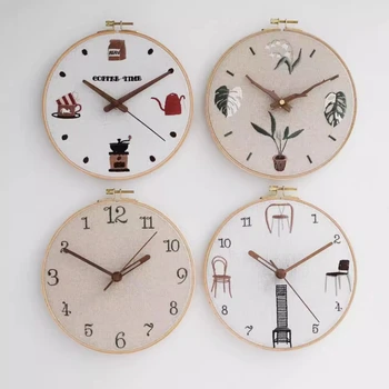 Другая машина времени, персонализированная креативная вышивка скандинавского меньшинства, бесшумные настенные часы и часы на сиденье