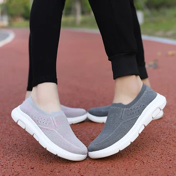 Женская обувь для бега и ходьбы, Мужские легкие кроссовки из сетчатого материала, спортивные балетки для фитнеса, Удобные дышащие черные лоферы для фитнеса 35-48 размера.