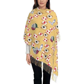 Женская шаль из пашмины с акварелью Magic Poker, обертывания, шарф с бахромой, длинный большой шарф