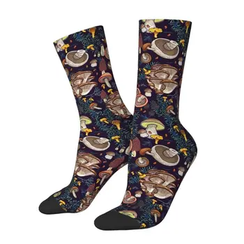 Женские носки с рисунком грибов Dark Dream Forest с принтом для мужчин, эластичные летние Осенне-зимние носки для экипажа