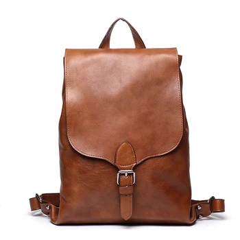 Женский рюкзак из натуральной кожи, Женская винтажная сумка, Школьные сумки, Мужской Высококачественный Дорожный рюкзак, 12-дюймовая Сумка для ноутбука