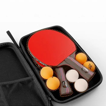 Жесткий переносной чехол для биты для настольного тенниса, сумка квадратной формы, коробка для ракеток, весло, EVA-сумка, чехлы для пинг-понга, карман на молнии, упаковка