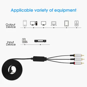 Игровой AV-провод, AV-кабель, 1,5 м компонентный ABS-кабель для телевизора, AV-кабель, аудио-видео шнур для PSP2000 3000
