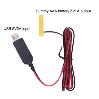 Кабель-адаптер питания от USB до 6 В Замените 4 батарейки 1,5 В LR03 AAA для игрушечной светодиодной лампы с дистанционным управлением D0UA