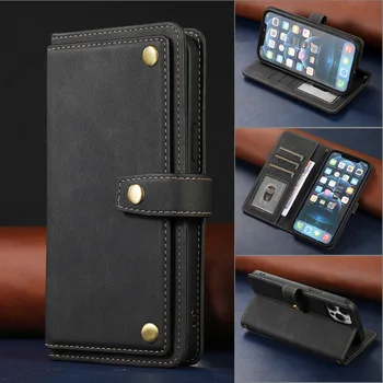 Кожаный чехол-бумажник для Samsung Galaxy S23 S22 S21 Ultra Plus A54 A53 A34 A24 A14 4G 5G S20 S21 FE с Держателем Карты