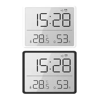 Комнатный термометр с 12/24-часовым повтором, цифровой будильник, измеритель влажности, часы для офиса, гостиной, спальни, детской комнаты
