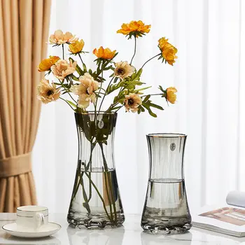 Креативная прозрачная стеклянная ваза в Пномпене, Современные вазы в минималистичном стиле, Цветочные украшения для гостиной, Украшения для дома, ремесла